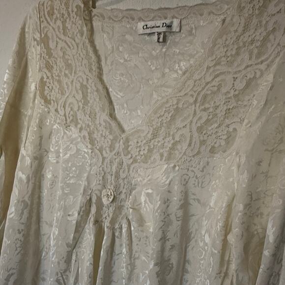 VTG Christian Dior Lace & Silk Nightgown - Picture 3 of 6